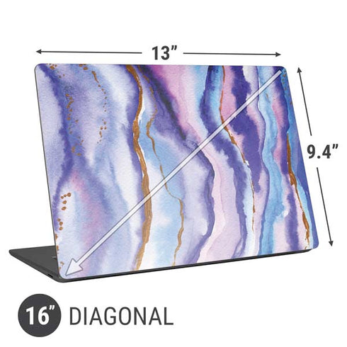 Blue Violet Watercolor Geode Universal Laptop 16in (13 x 9.4in) Skin